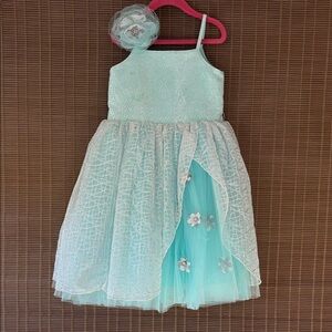 Disney Frozen Chasing Fireflies Formal Special Occasion Tulle Dress with Sash